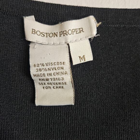 Boston Proper Sleeveless Strappy Shoulder Top Black Stretch Knit Sexy Size M LN - Picture 7 of 8
